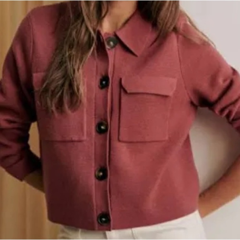 Sezane Betty cardigan, size S rosewood